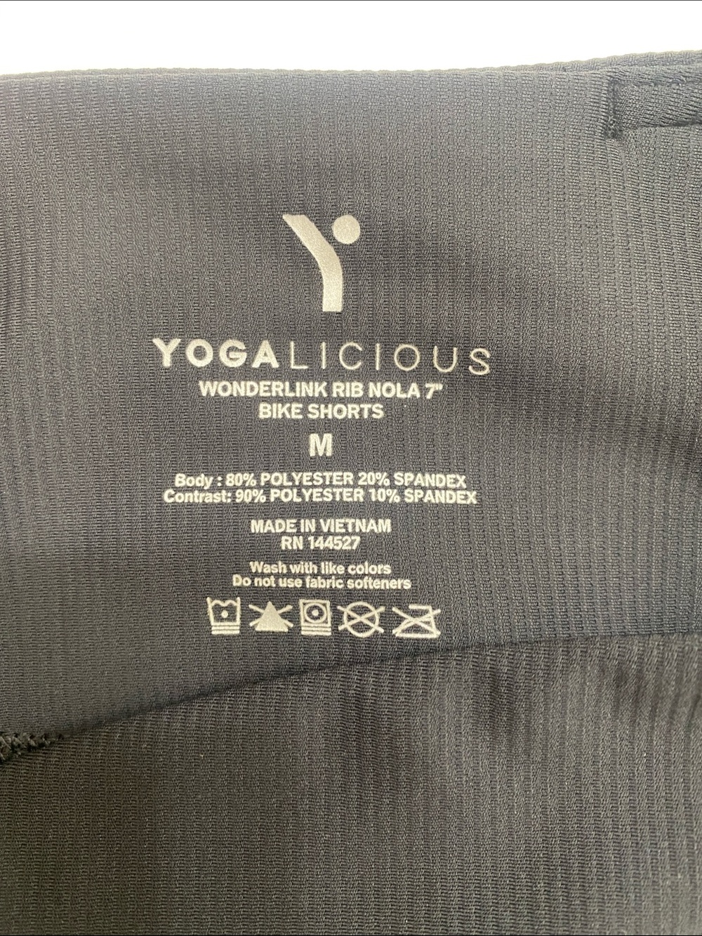 Yogalicious Black Ribbed High-Rise Bike Shorts - Picture 4 of 4